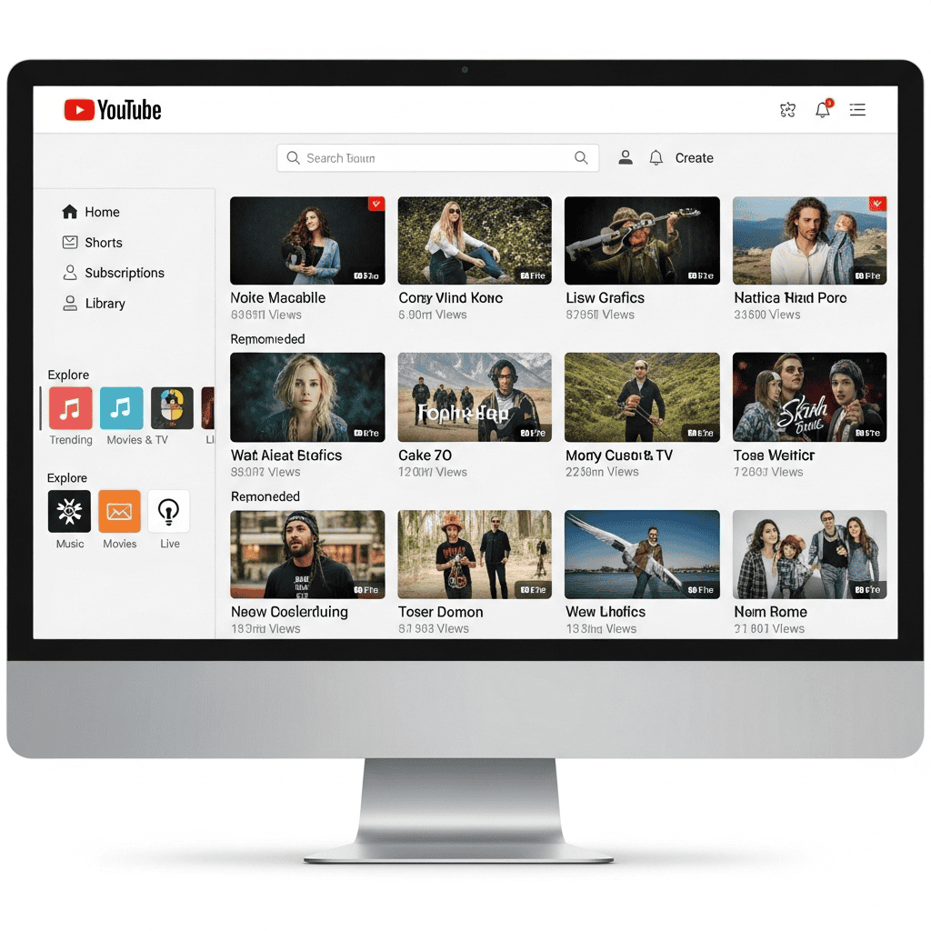 YouTube Home Page Layout