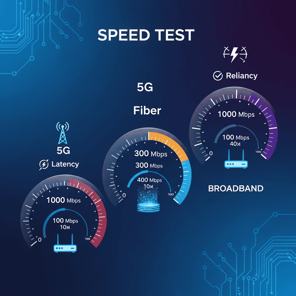 5G vs Fiber vs Broadband Speed Tests